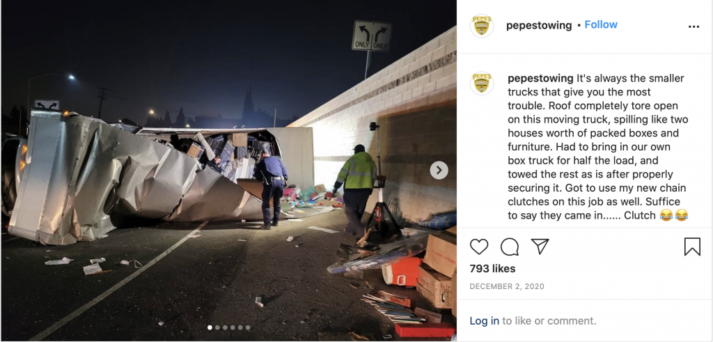 Moving Truck spills 2 houses worth of packed boxes