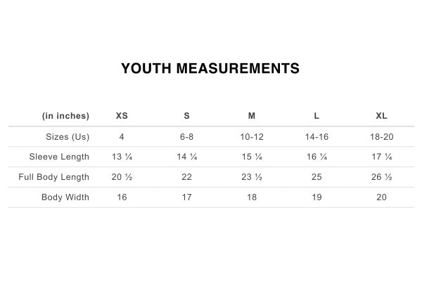 Pepes_ShortSleeve_Youth-Measurements